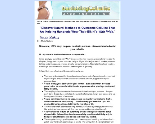 Banishing Cellulite Once And For All – * $18.67 Payout! 55% Commission